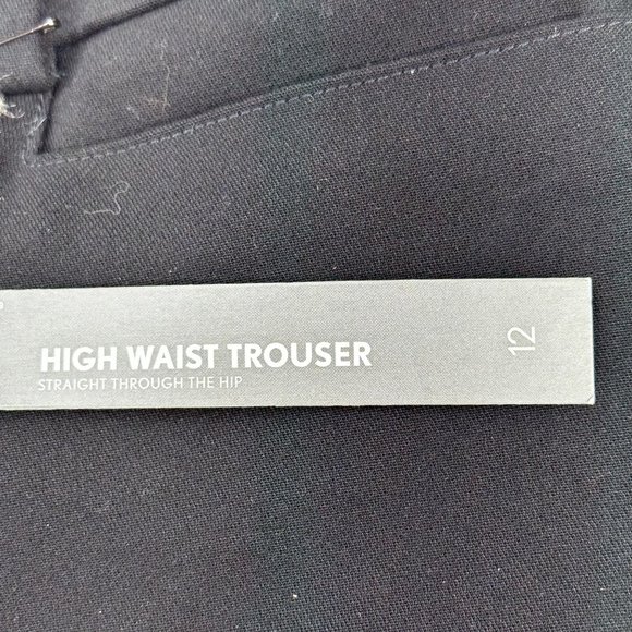 The Loft Women's Sz 12 Pant High Waist Straight Through Hip Black New With Tags - Picture 4 of 16